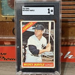 1966 Topps, Mickey Mantle #50 SGC 1 – Vintage Yankees HOF
