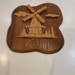 11” X 12” Wooden Windmill Picture 