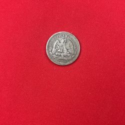 1870 Mo 25 Centavos Silver 