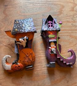 Halloween Witch Boot House Decorations Set of 2