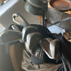 12 Golf Clubs And Bag $5