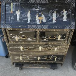 Vintage Japanese Drop Leaf Desk
