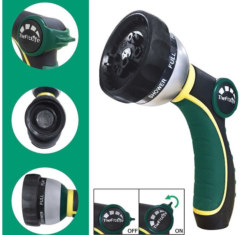 Stainless steel garden hose with nozzle