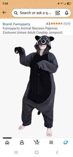 Raccoon adult costume / pajamas