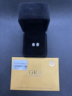 💎 5mm Moissanite Stud Earrings (925 Silver)