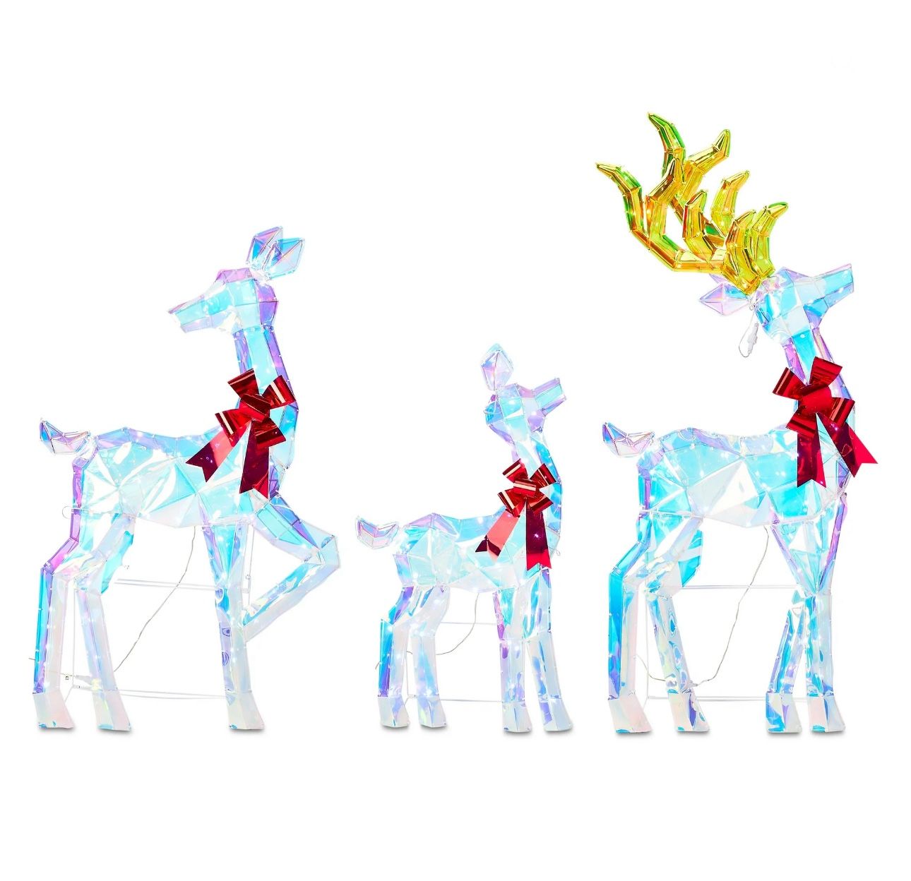 Light-Up Prismatic Deer Family β 250 LED Christmas Display Set β¨π¦