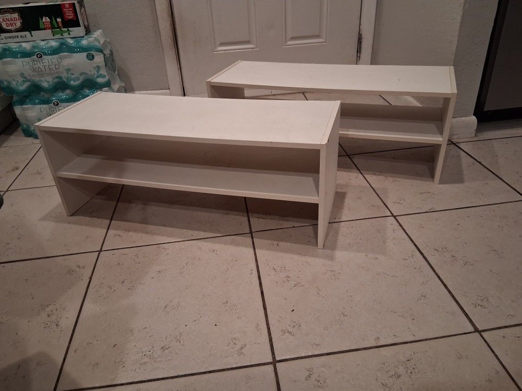 Closet Organizer Shelves Stackable Shoe Racks Set Of 3