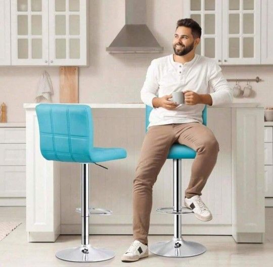 Set Of 2 Bar Stools Adjustable (Used)