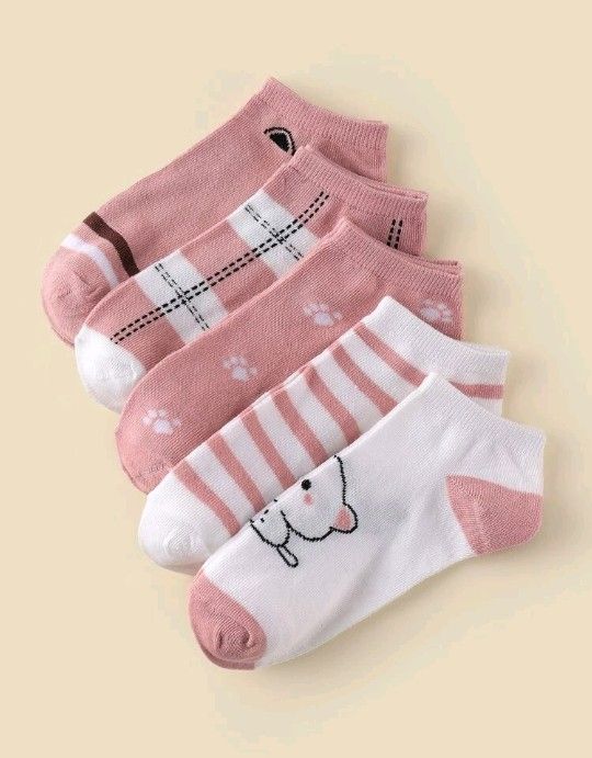 5 Pairs Women's Cute Ankle Socks 
