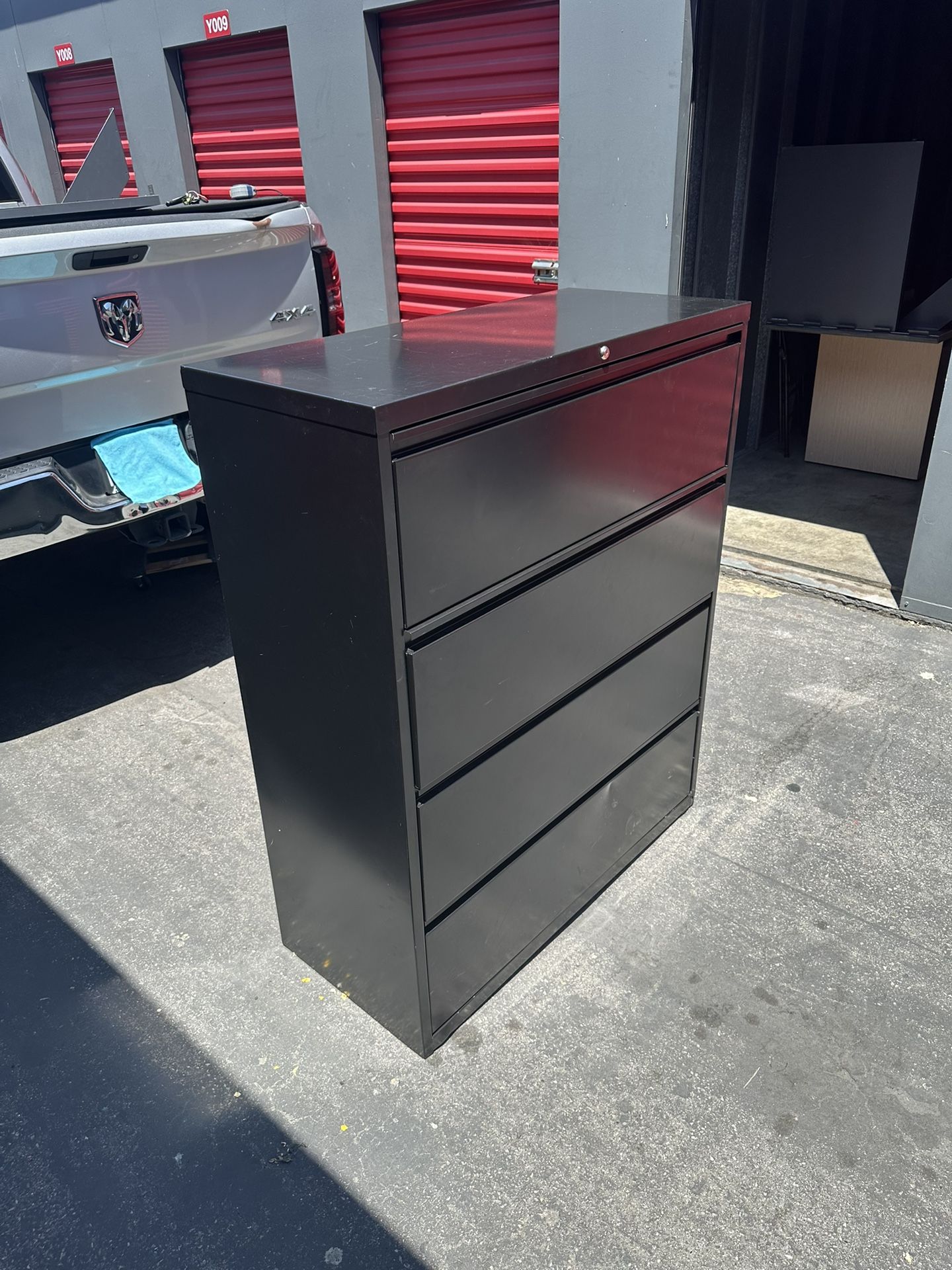 Black 4-Drawer Lateral File Cabinet – Heavy Duty Metal