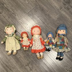 1970’s Holly Hobby Rag Doll lot of 5