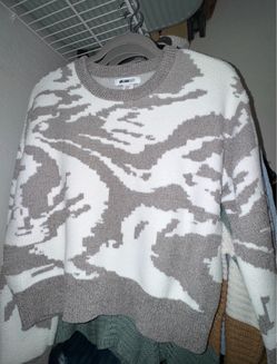 William Rast Camo Knit Crewneck Sweater