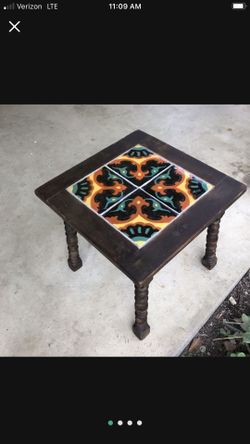 1920s Malibu Tile Table * 18” x 18” Top