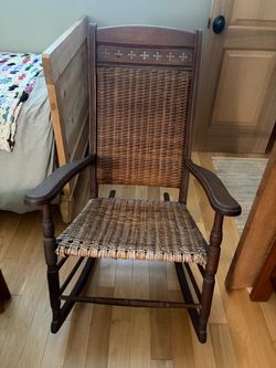 Antique vintage solid wood rocking chair