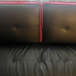 | Black & Red Bluetooth Speaker Futon Sofa