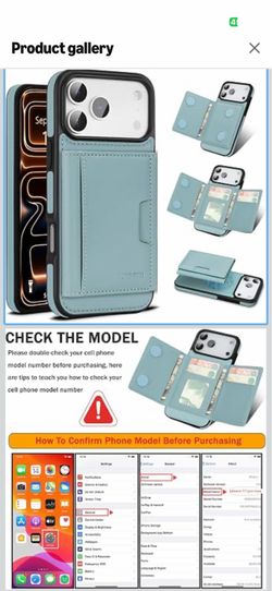 for iPhone 17 pro max Wallet Case, 2-in-1 Detachable Phone Case, Card Holder RFID Blocking, Fashionable Faux Leather Card Slot & Folding Design (Blue)