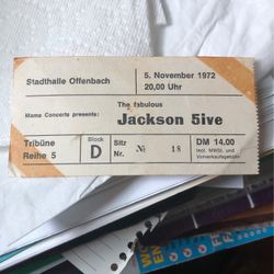 Vintage Jackson 5 concert ticket