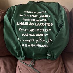Lacoste Green Jacket /Multi-Language Print  XXS(Fits Like a Small) Orig.$210 UNISEX 