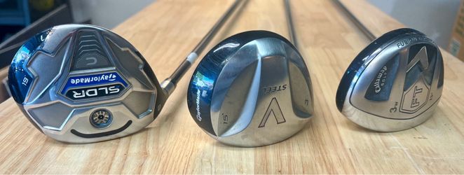 Left handed fairway woods, $25 each
