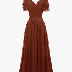 Bridesmaid Burnt Orange Dress Size 14 W