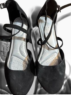 Dexflex Comfort Black Ankle‑Strap Heels – Size 10W