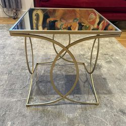 Gold Mirror Table 22”H x 20”W x 20”D