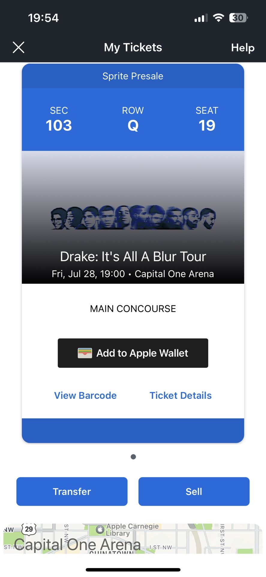 Drake ticket 
