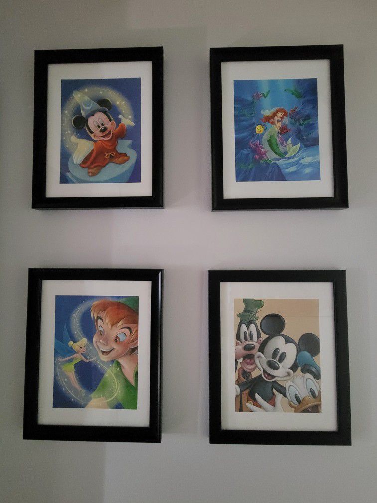 *Set Of 4* Framed Disney Prints
