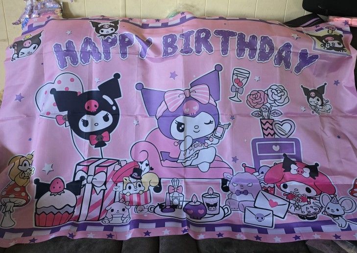 Kuromi / Melody Happy Birthday Banner