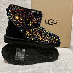 New! UGG Classic Mini Stellar Sequin Boot Woman’s Size 7 Limited Edition /Discontinu