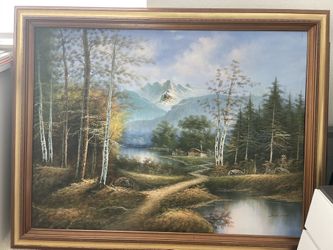 Large Framed Landcape oil Painting - Mint Condition!