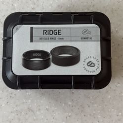 Men’s Metal Beveled Ring and Silicone Band SET - Sz 9