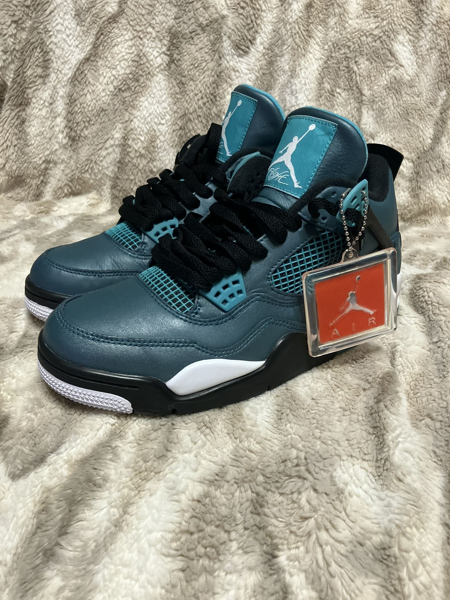 Sz 8m- Air Jordan 4 Retro Teal- Very Lightly Used/vnds Og Hang Tag Rep Box