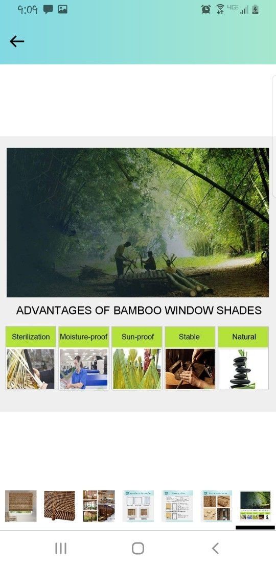 Bamboo Window Blind Like new