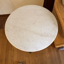 Accent Table With Stone Top