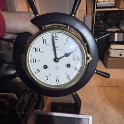 VINTAGE SCHATZ ROYAL MARINER GERMAN 8 DAY SHIP CLOCK COLLECTIBLE MARITIME 