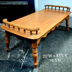 Vintage Rock Maple Coffee Table Wooden Mid Century Livingroom