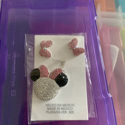 New Pink Micky Earrings Silver 925