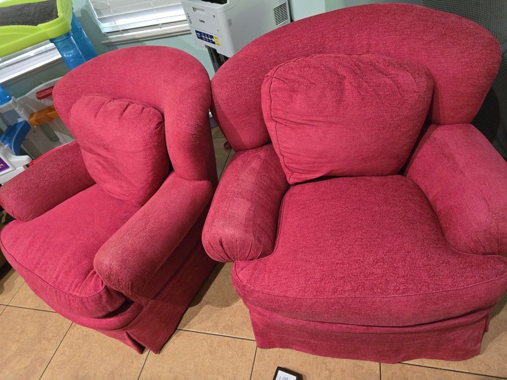 Magenta Overstuffed Chairs