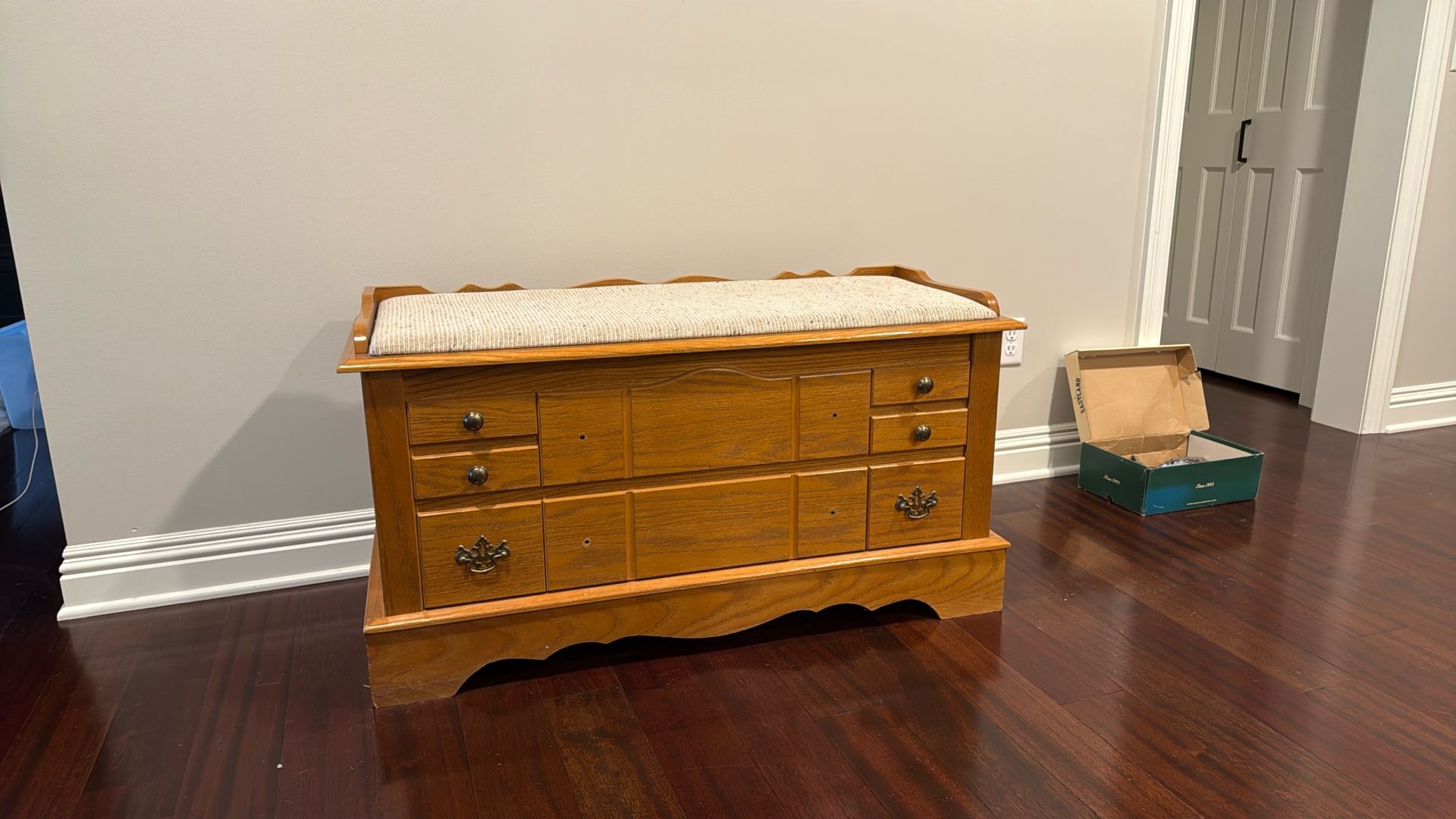 Seat Rail With Cushion Cedar Chest