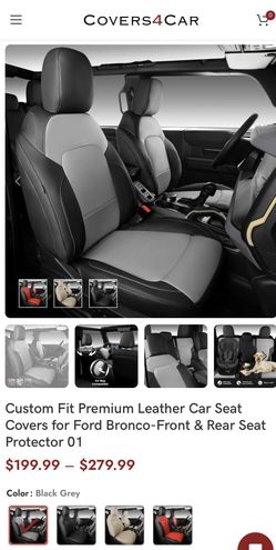 Custom Fit Premium Leather Car Seat Covers for 2021-2025 Ford Bronco-Front & Rear Seat