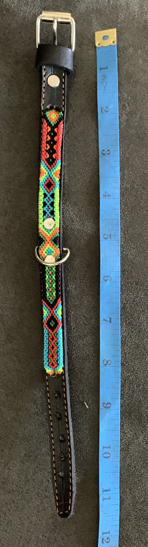 12 inches small size pup or cat leather collar