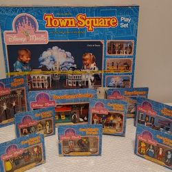 Vintage Disney World Town Square Playset and Accessory Sets