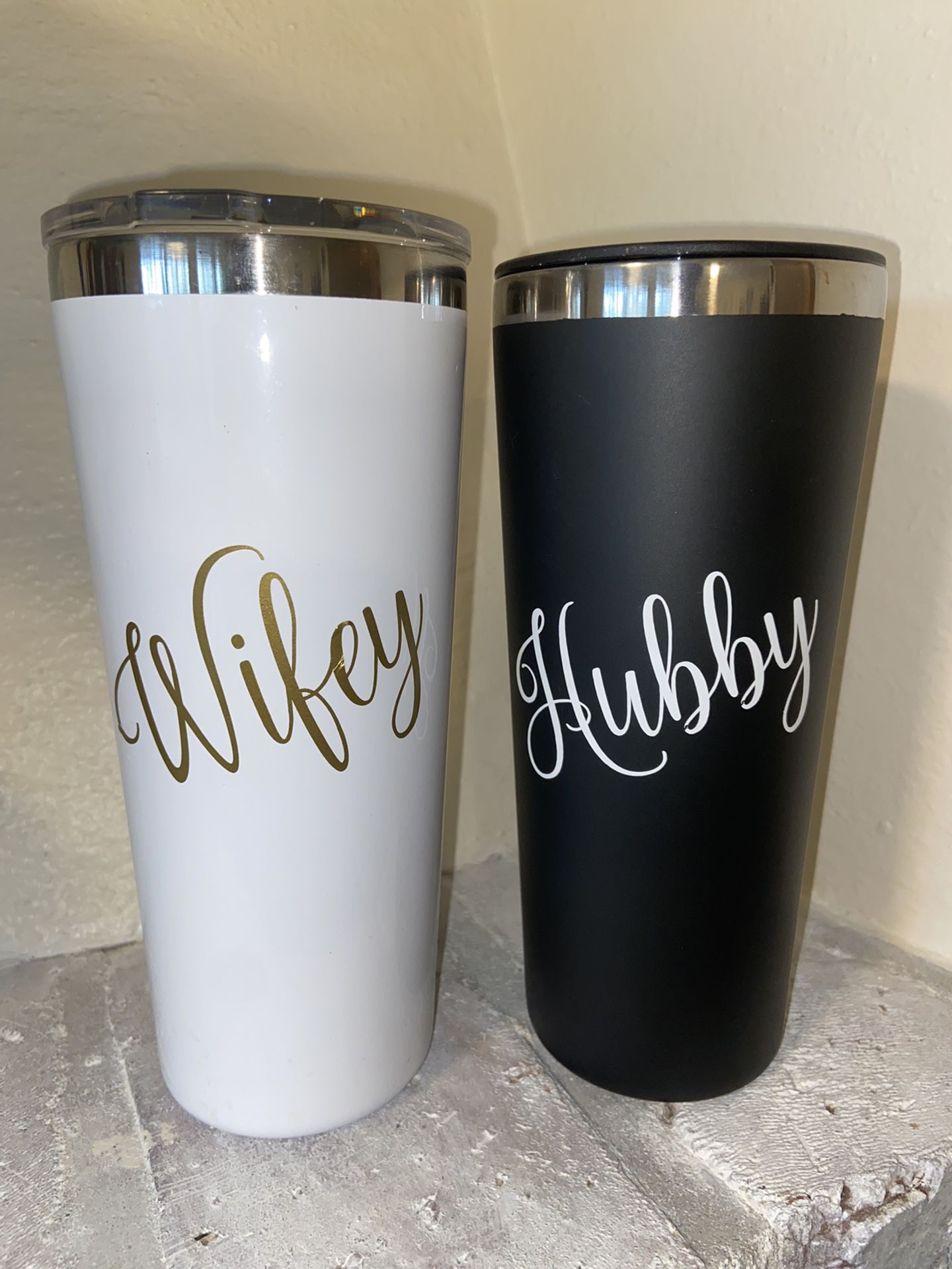 Wifey Hubby Matching Wedding Or Engagement Tumblers