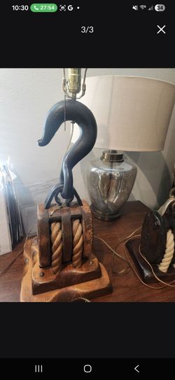 Nautical Block and Tackle Lamp  $150 for both