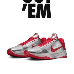 Kobe 5 Protro Caitlin Clark “Rookie of the Year” PE Men's Size 9 Silver Red