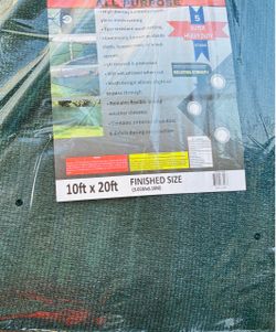 10ft x 20ft Super Heavy Duty Dark Green Mesh Tarp, Shade Net / Malla Sombra