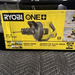 RYOBI ONE+ 18V Cordless Drain Auger with 35 ft Cable