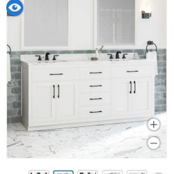 OVE Decors 72" Alonso Bath Vanity in White (has damage) $800