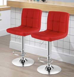 Red Bar Stool Set